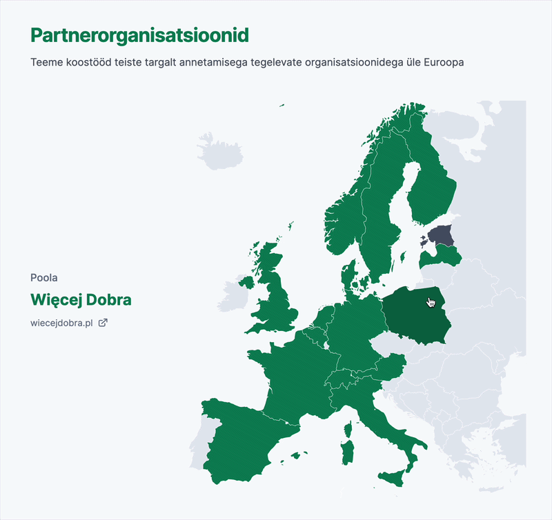 Anneta Targalt partner organisation map